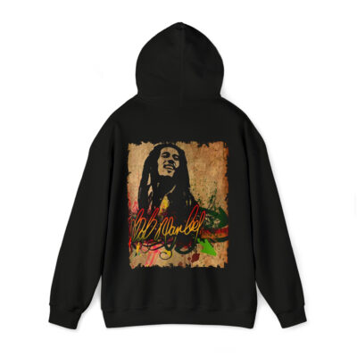 Marley Lion Unisex Heavy Blend™ Hooded Sweatshirt – Black - Image 3
