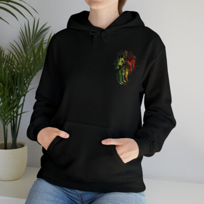 Marley Lion Unisex Heavy Blend™ Hooded Sweatshirt – Black - Image 9