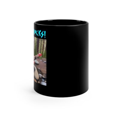 Tahoe Rocks! Fox – 11oz Black Mug - Image 2