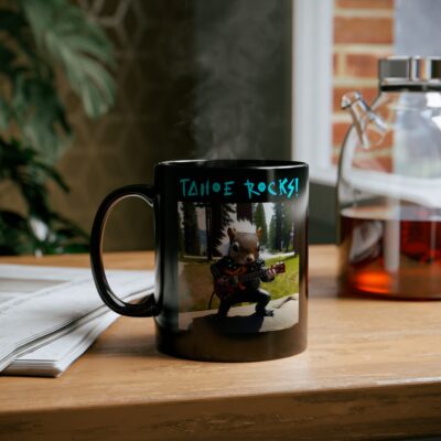 Tahoe Rocks! Squirrel – 11oz Black Mug - Image 6