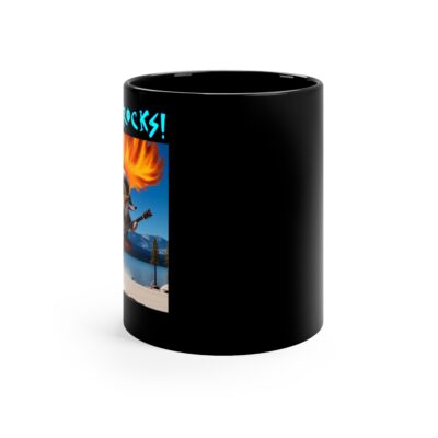 Tahoe Rocks! Coyote – 11oz Black Mug - Image 2