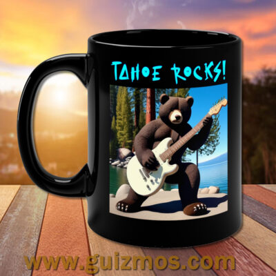 Tahoe Rocks! Bear – 11oz Black Mug