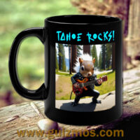Tahoe Rocks! Squirrel – 11oz Black Mug